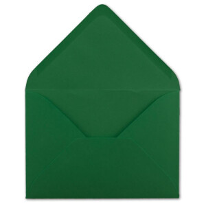 100x Brief-Umschläge Format B6 - Dunkel-Grün- 12 x 17,5 cm - Nassklebung mit spitzer Klappe - 110 g/m² - Einladungs-Kuverts