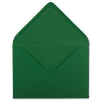 100x Brief-Umschläge Format B6 - Dunkel-Grün- 12 x 17,5 cm - Nassklebung mit spitzer Klappe - 110 g/m² - Einladungs-Kuverts