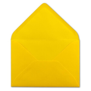 100x Brief-Umschläge Format B6 - Honig-Gelb- 12 x 17,5 cm - Nassklebung mit spitzer Klappe - 110 g/m² - Einladungs-Kuverts