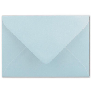 100x Brief-Umschläge Format B6 - Hell-Blau- 12 x 17,5 cm - Nassklebung mit spitzer Klappe - 110 g/m² - Einladungs-Kuverts
