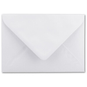 100x Brief-Umschläge Format B6 - Hochweiß- 12 x 17,5 cm - Nassklebung mit spitzer Klappe - 110 g/m² - Einladungs-Kuverts