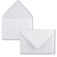 100x Brief-Umschläge Format B6 - Hochweiß- 12 x 17,5 cm - Nassklebung mit spitzer Klappe - 110 g/m² - Einladungs-Kuverts