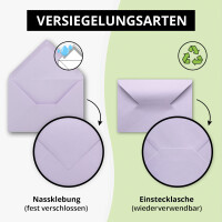 100x Brief-Umschläge Format B6 - Lila- 12 x 17,5 cm - N