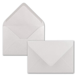 100x Brief-Umschläge Format B6 - Natur-Weiß- 12 x 17,5 cm - Nassklebung mit spitzer Klappe - 110 g/m² - Einladungs-Kuverts