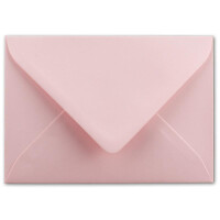 100x Brief-Umschläge Format B6 - Rosa- 12 x 17,5 cm - Nassklebung mit spitzer Klappe - 110 g/m² - Einladungs-Kuverts