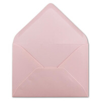 100x Brief-Umschläge Format B6 - Rosa- 12 x 17,5 cm - Nassklebung mit spitzer Klappe - 110 g/m² - Einladungs-Kuverts