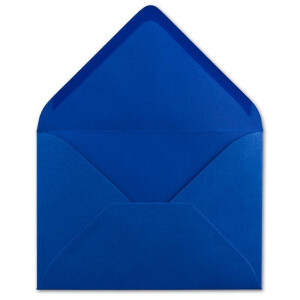 100x Brief-Umschläge Format B6 - Royalblau - Königsblau- 12 x 17,5 cm - Nassklebung mit spitzer Klappe - 110 g/m² - Einladungs-Kuverts