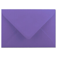 100x Brief-Umschläge Format B6 - Violett- 12 x 17,5 cm - Nassklebung mit spitzer Klappe - 110 g/m² - Einladungs-Kuverts