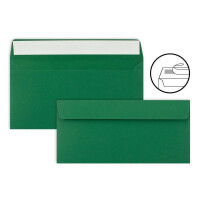 100 Brief-Umschläge DIN Lang - Dunkel-Grün - 110 g/m² - 11 x 22 cm - sehr formstabil - Haftklebung - Qualitätsmarke: FarbenFroh by GUSTAV NEUSER