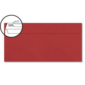 100 Brief-Umschläge DIN Lang - Dunkel-Rot - 110 g/m² - 11 x 22 cm - sehr formstabil - Haftklebung - Qualitätsmarke: FarbenFroh by GUSTAV NEUSER