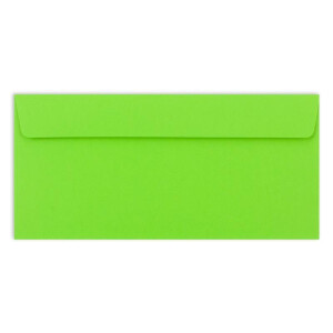 100 Brief-Umschläge DIN Lang - Hell-Grün - 110 g/m² - 11 x 22 cm - sehr formstabil - Haftklebung - Qualitätsmarke: FarbenFroh by GUSTAV NEUSER