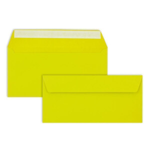100 Brief-Umschläge DIN Lang - Limette - 110 g/m² - 11 x 22 cm - sehr formstabil - Haftklebung - Qualitätsmarke: FarbenFroh by GUSTAV NEUSER