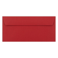 100 Brief-Umschläge DIN Lang - Rosen-Rot - 110 g/m² - 11 x 22 cm - sehr formstabil - Haftklebung - Qualitätsmarke: FarbenFroh by GUSTAV NEUSER