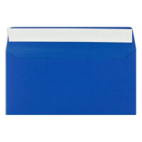 100 Brief-Umschläge DIN Lang - Royalblau / Königsblau - 110 g/m² - 11 x 22 cm - sehr formstabil - Haftklebung - Qualitätsmarke: FarbenFroh by GUSTAV NEUSER