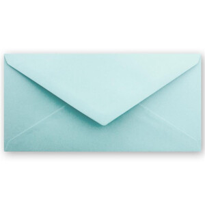 100 Brief-Umschläge Hell-Blau DIN Lang - 110 x 220 mm (11 x 22 cm) - Nassklebung ohne Fenster - Ideal für Einladungs-Karten - Serie FarbenFroh