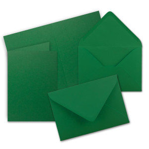 100 Sets - Faltkarten DIN A5 - Dunkel-Grün mit Umschlägen - PREMIUM QUALITÄT - 14,8 x 21 cm - sehr formstabil - für Drucker geeignet - Marke: NEUSER FarbenFroh