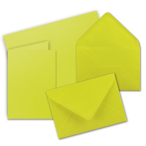 100 Sets - Faltkarten DIN A5 - Limette mit Umschlägen - PREMIUM QUALITÄT - 14,8 x 21 cm - sehr formstabil - für Drucker geeignet - Marke: NEUSER FarbenFroh