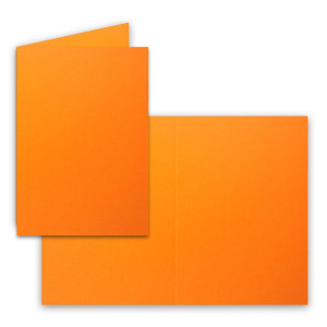 100 Sets - Faltkarten DIN A5 - Orange mit Umschlägen - PREMIUM QUALITÄT - 14,8 x 21 cm - sehr formstabil - für Drucker geeignet - Marke: NEUSER FarbenFroh