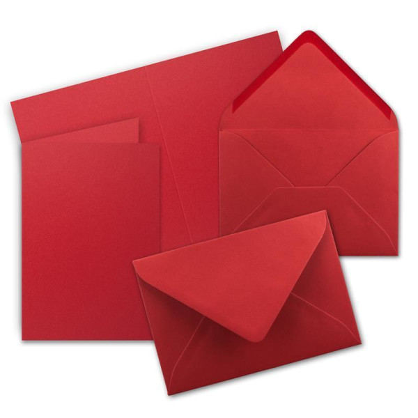 100 Sets - Faltkarten DIN A5 - Rosen-Rot mit Umschlägen - PREMIUM QUALITÄT - 14,8 x 21 cm - sehr formstabil - für Drucker geeignet - Marke: NEUSER FarbenFroh