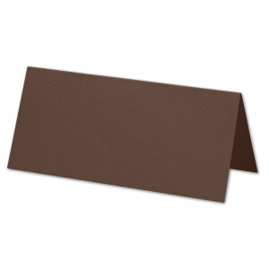 ARTOZ 100x Tischkarten - Braun (Braun) - 45 x 100 mm blanko Platz-Kärtchen - Faltkarten für festliche Tafel - Tischdekoration - 220 g/m² gerippt