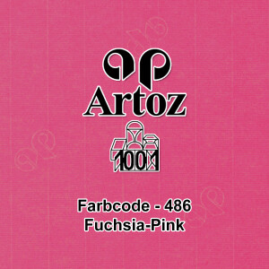 ARTOZ 100x Tischkarten - Fuchsia (Pink) - 45 x 100 mm blanko Platz-Kärtchen - Faltkarten für festliche Tafel - Tischdekoration - 220 g/m² gerippt