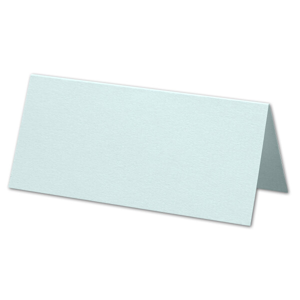 ARTOZ 100x Tischkarten - Himmelblau (Blau) - 45 x 100 mm blanko Platz-Kärtchen - Faltkarten für festliche Tafel - Tischdekoration - 220 g/m² gerippt