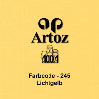 ARTOZ 100x Tischkarten - Lichtgelb (Gelb) - 45 x 100 mm blanko Platz-Kärtchen - Faltkarten für festliche Tafel - Tischdekoration - 220 g/m² gerippt