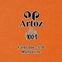 ARTOZ 100x Tischkarten - Mandarin (Orange) - 45 x 100 mm blanko Platz-Kärtchen - Faltkarten für festliche Tafel - Tischdekoration - 220 g/m² gerippt