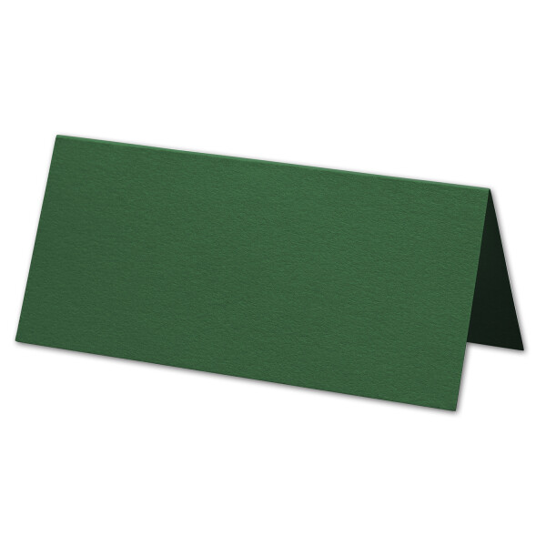 ARTOZ 100x Tischkarten - racing green (Grün) - 45 x 100 mm blanko Platz-Kärtchen - Faltkarten für festliche Tafel - Tischdekoration - 220 g/m² gerippt