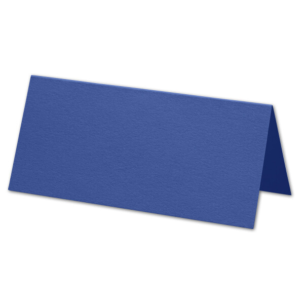 ARTOZ 100x Tischkarten - Royal (Blau) - 45 x 100 mm blanko Platz-Kärtchen - Faltkarten für festliche Tafel - Tischdekoration - 220 g/m² gerippt