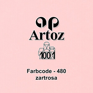 ARTOZ 100x Tischkarten - Zartrosa (Rosa) - 45 x 100 mm blanko Platz-Kärtchen - Faltkarten für festliche Tafel - Tischdekoration - 220 g/m² gerippt