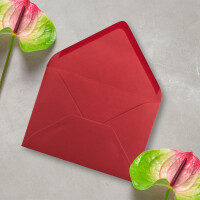 Briefumschläge in Rosenrot - 100 Stück - DIN C5 Kuverts 22,0 x 15,4 cm - Nassklebung ohne Fenster - Weihnachten, Grußkarten - Serie FarbenFroh