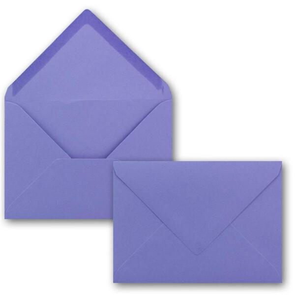 Briefumschläge in Violett - 100 Stück - DIN C5 Kuverts 22,0 x 15,4 cm - Nassklebung ohne Fenster - Weihnachten, Grußkarten - Serie FarbenFroh