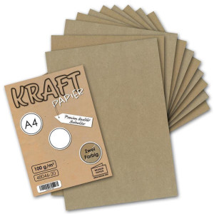 100x Vintage Kraftpapier DIN A4 100gr - 2-farbig natur-braunes / graues Recycling-Papier, ökologisch Brief-Bogen Kunst und Künstler-Papier