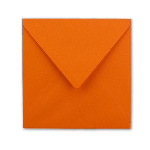 100x Quadratische Briefumschläge in Orange - 15,5 x 15,5 cm - ohne Fenster, mit Nassklebung - 110 g/m² - Für Einladungskarten zu Hochzeit, Geburtstag und mehr - Serie FarbenFroh