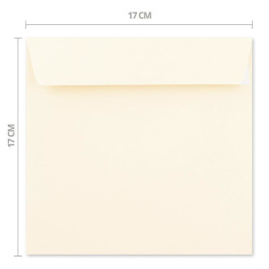 100 Stück - Umschläge quadratisch - Opal-weiß - 17 x 17 cm - Grammatur: 120 Gramm pro m² - Haftklebung - flache Klappe - SERIE: NEUSER PAPIER