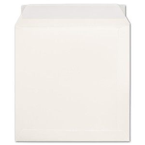100 große quadratische Briefumschläge 22 x 22 cm - Creme - 120 Gramm pro m²  - Für ganz besondere Anlässe - Haftklebung