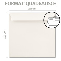 NEUSER PAPIER 100 quadratische Briefumschläge 22 x 22 c