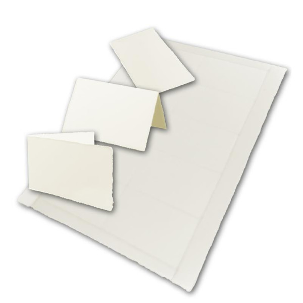 100 Stück - Visitenkarten 5,2 x 8,5 cm aus echtem Büttenpapier zum Selbstdrucken auf 10 A4 Bogen
