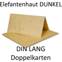 100 Stück DIN LANG Faltkarten, Elefantenhaut DUNKEL, 21