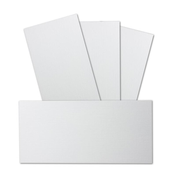 100 Stück DIN Lang Karton mit Leinenstruktur - Farbe: Weiss - 99 x 210 mm - 250 Gramm pro m² - Einzelkarte ohne Falz - Ideal zum Basteln, Scrapbooking, Grußkarte - GUSTAV NEUSER