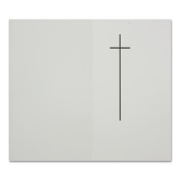 100x Trauerkarten mit schwarzem Kreuz, Doppel-Karten DIN Lang 11,4 x 19,5 cm - 180 g/m², Faltkarten Trauer-Anzeigen