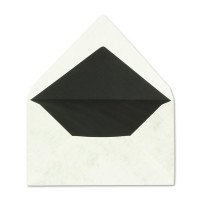 100 Stück Trauerumschläge in grau marmoriert mit Trauerkreuz - Mit schwarzem Seidenfutter - Größe: 12 x 20 cm