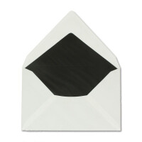 100 Stück Trauerumschläge in Weiß mit Trauerkreuz - Mit schwarzem Seidenfutter - Größe: 12 x 20 cm - Nassklebung - Nassklebung