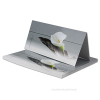 100x Trauerkarten Set mit Umschlägen DIN LANG - Motiv Trauerblume - Danksagungskarten Trauer Ohne Fenster - würdevolle Doppelkarten