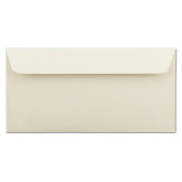 100x Briefumschläge DIN Lang - 11 x 22 cm - Haftklebung - Farbe: Creme - 90 Gramm pro m² - ohne Fenster