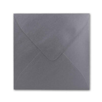 100x Quadratische Briefumschläge in Silber Metallic - 15,5 x 15,5 cm - ohne Fenster, mit Nassklebung - 110 g/m² - Für Einladungskarten zu Hochzeit, Geburtstag und mehr - Serie FarbenFroh