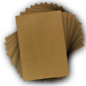 100x DIN A4 Kraftpapier Bogen - 21 x 29,7 cm - Natron Kraftpapier gerippt - 100gr - Braun - ökölogisches Vintage Briefpapier