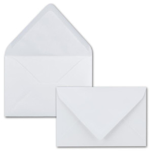100x Briefumschläge 12 x 18 cm - ca DIN B6 mit Nassklebung, weiß, stabile 100 Gramm pro m², Umschläge für Grußkarten und Einladungen