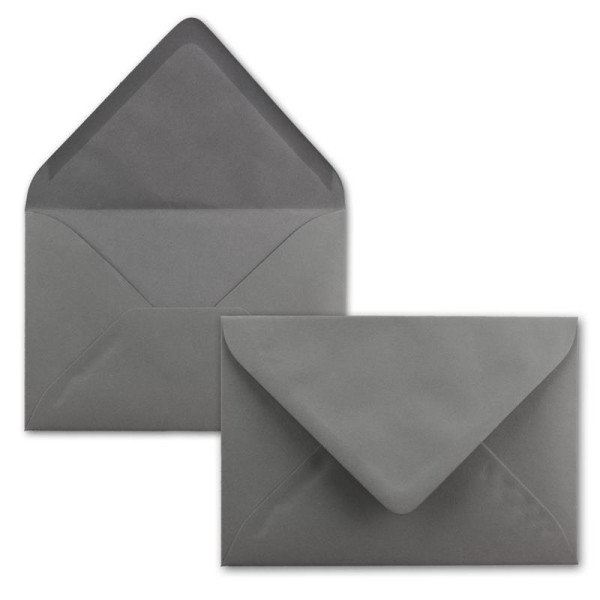 Briefumschläge in Graphit-Grau / Dunkelgrau - 100 Stück - DIN C5 Kuverts 22,0 x 15,4 cm - Nassklebung ohne Fenster - Weihnachten, Grußkarten - Serie FarbenFroh